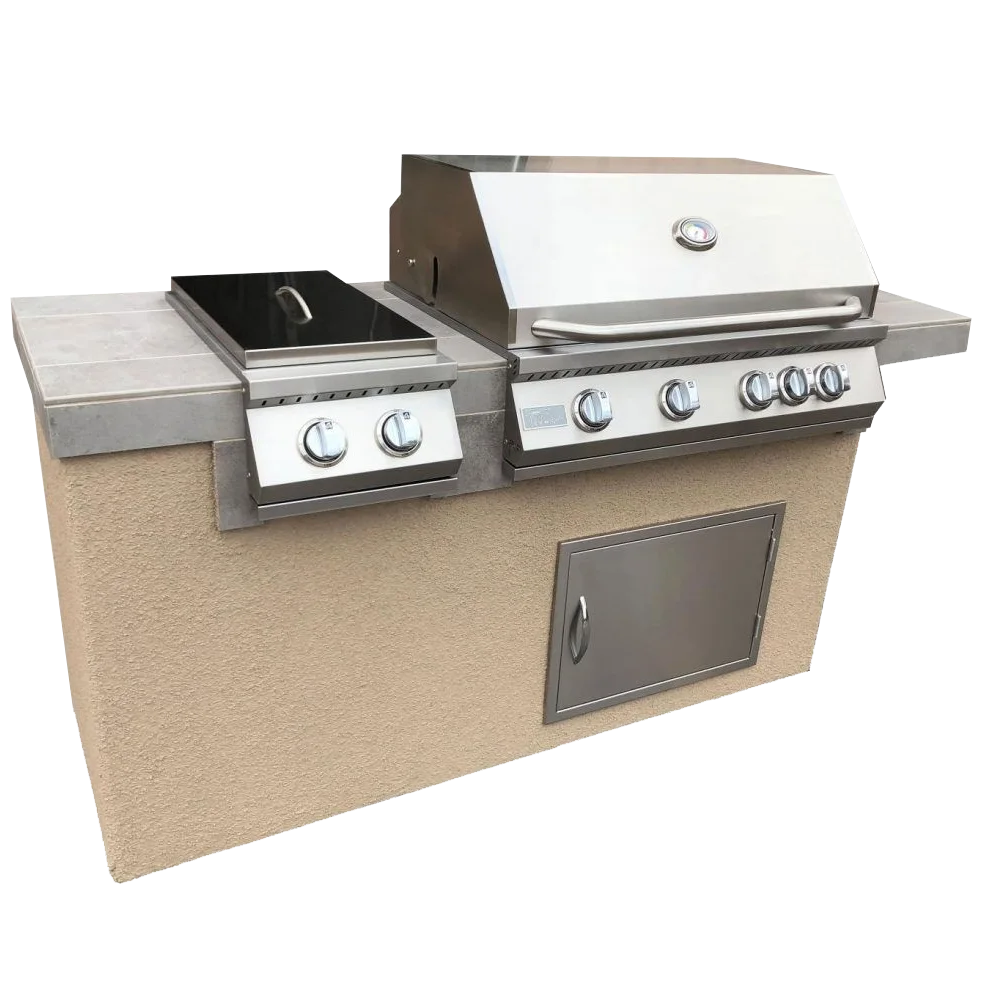 Kokomo Antigua 6' BBQ Island Built In BBQ Grill Side Burner and Bar on one Side - Luxurious Dwelling - Your Luxury Home Product Experts