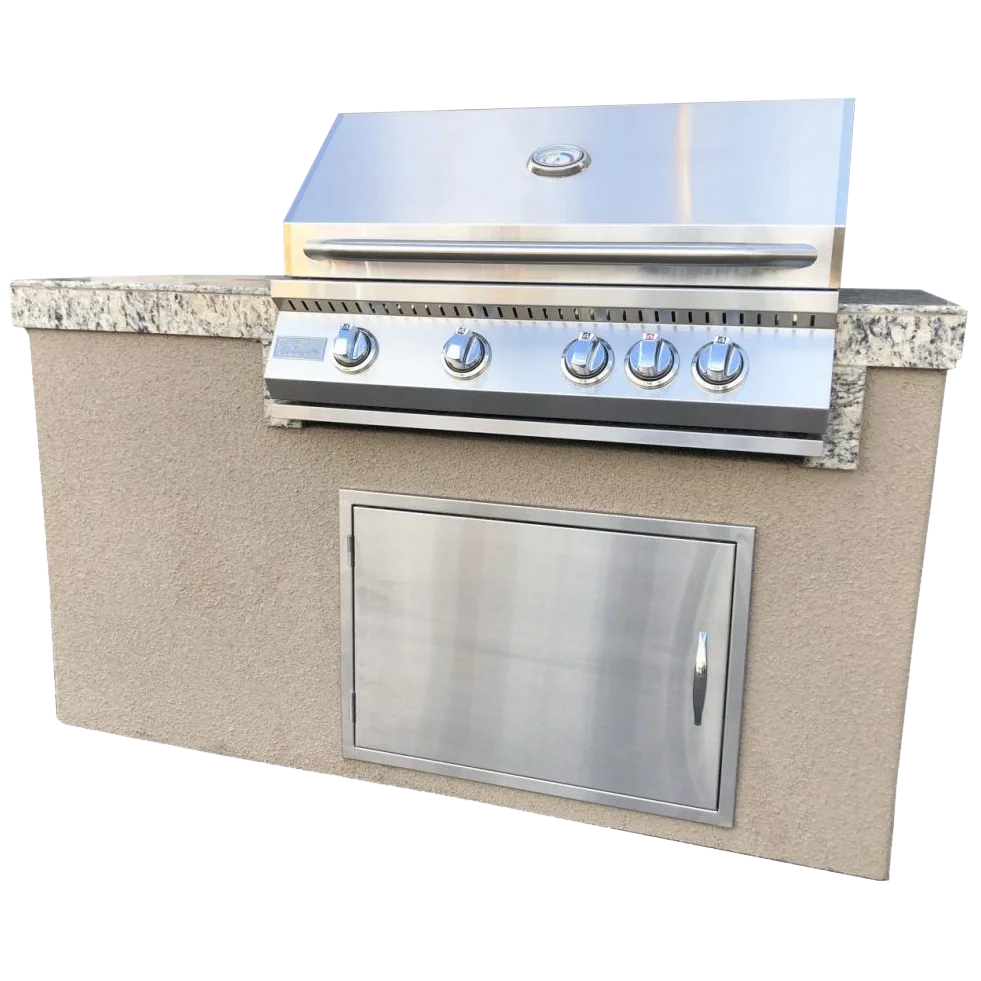 Kokomo The 5' Maldives BBQ Island with Built In 4 Burner BBQ Grill and Access Door - Luxurious Dwelling - Your Luxury Home Product Experts