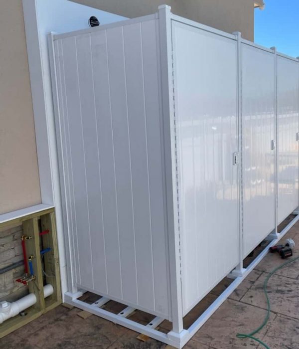 Avcon Enclosures C2 46" - Four Sided Tripple Enclosure 80" White Walls - Image 1