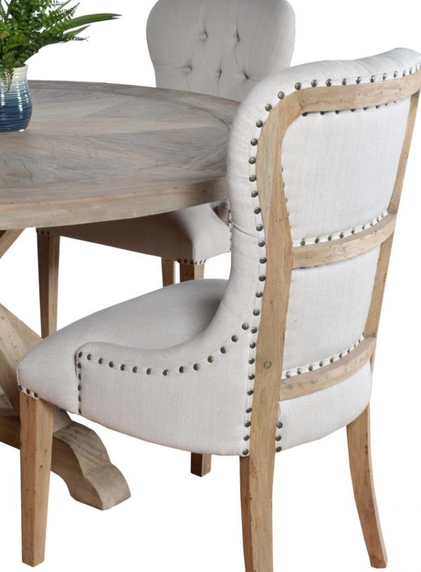 Farmhouse Diamond 48'' Round Dining Table Set of 5 - Image 3