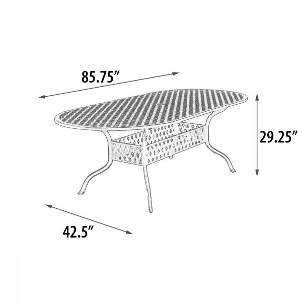 Savannah Outdoor Aluminum Oval Dining Table - Image 4