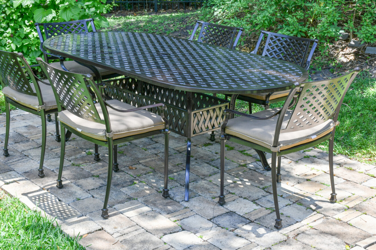 Savannah Outdoor Aluminum Oval Dining Table Set of 7 (KIT) - Luxurious Dwelling - Your Luxury Home Product Experts