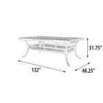 Elisabeth 132X48 Aluminum Rectangular Extension Table - Luxurious Dwelling - Your Luxury Home Product Experts