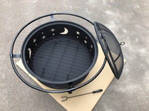 30" Fire Pit With Charcoal Grill And Spark Screen - Luxurious Dwelling - Your Luxury Home Product Experts