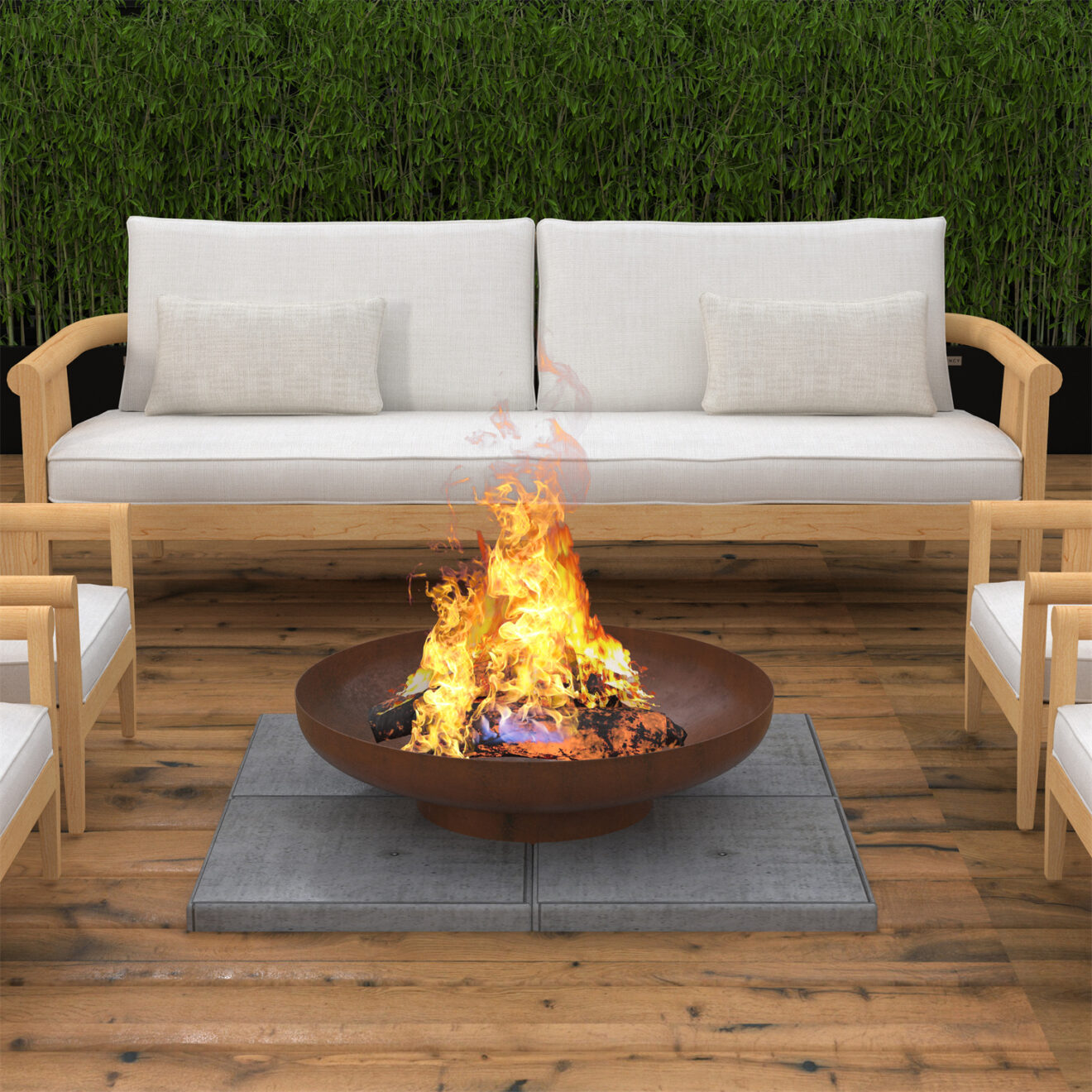 24" Minimalist Wood Burning Steel Firepit - Luxurious Dwelling - Your Luxury Home Product Experts