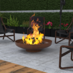 28" Minimalist Wood Burning Steel Firepit - Luxurious Dwelling - Your Luxury Home Product Experts