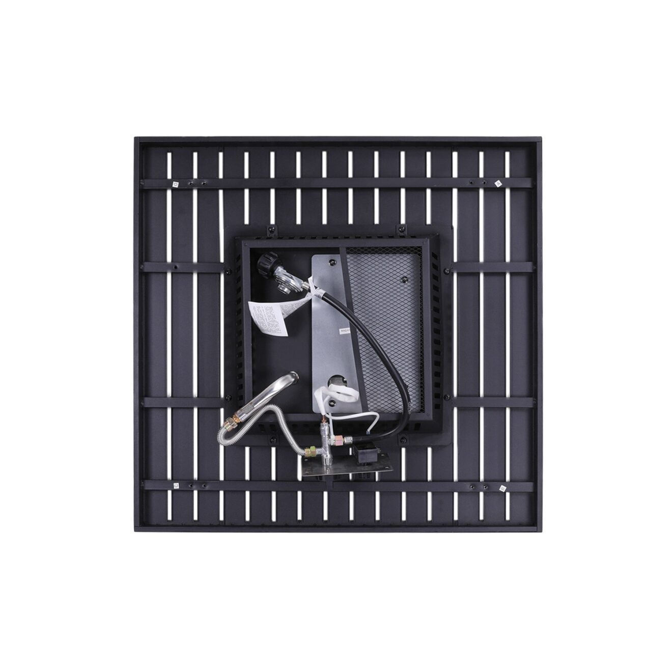 30" Black Square Slat Top Fire Pit Table with Lid - Luxurious Dwelling - Your Luxury Home Product Experts