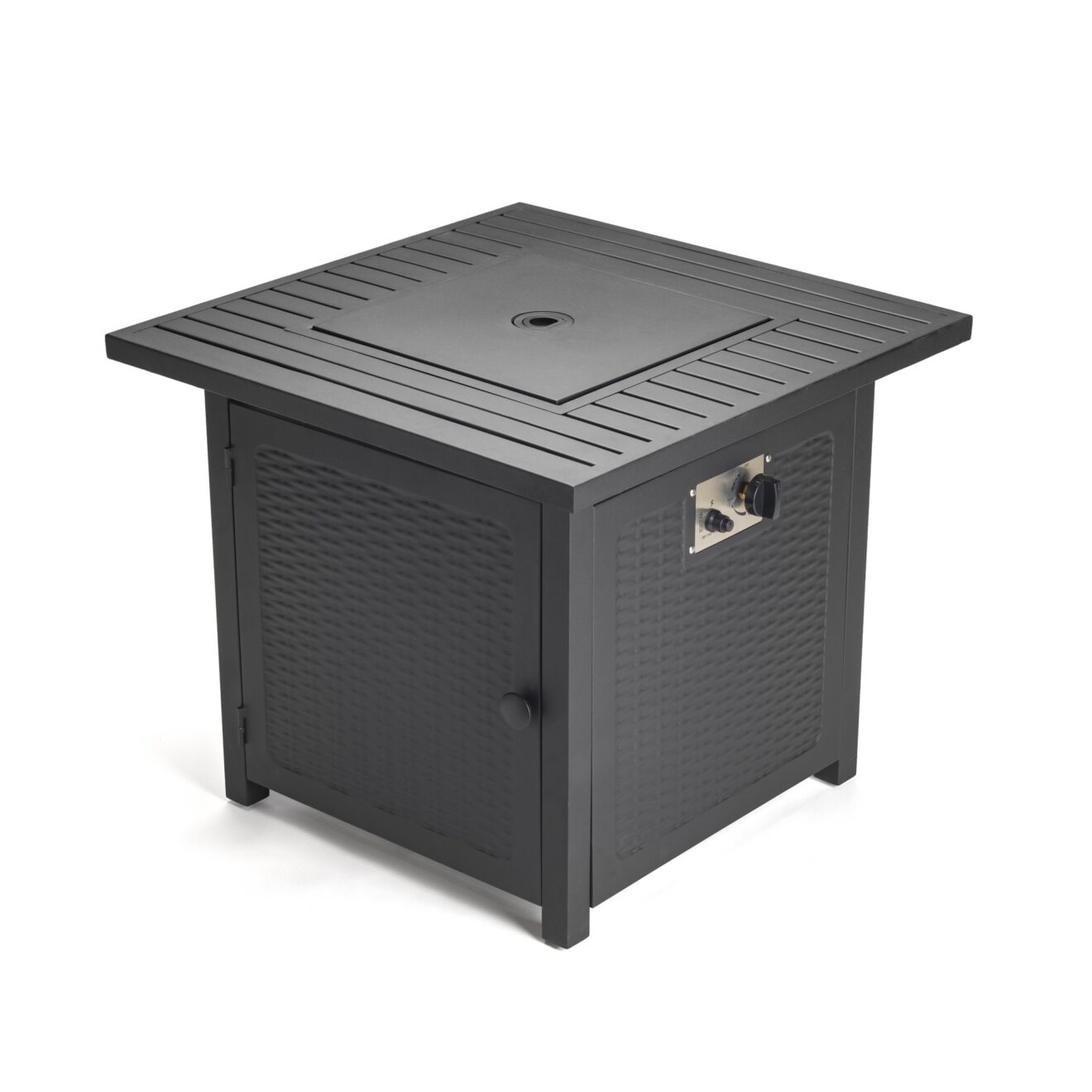 Matte Black Square Propane Fire Pit with Cover - Luxurious Dwelling - Your Luxury Home Product Experts