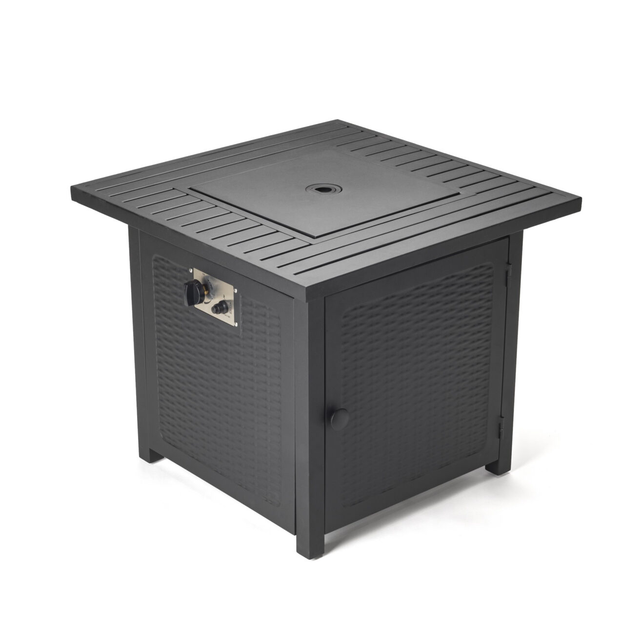 Matte Black Square Propane Fire Pit with Cover - Luxurious Dwelling - Your Luxury Home Product Experts