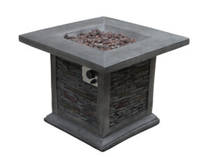 Outdoor Grey Stone Fire Pit with Lava Rocks - Luxurious Dwelling - Your Luxury Home Product Experts