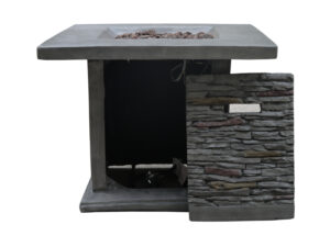 Outdoor Grey Stone Fire Pit with Lava Rocks - Luxurious Dwelling - Your Luxury Home Product Experts