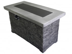 Rectangular Grey Brick Gas Fire Pit with Lava Rocks - Luxurious Dwelling - Your Luxury Home Product Experts