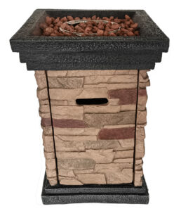 Brown Stone Stacked Outdoor Gas Fire Pit with Lava Rocks - Luxurious Dwelling - Your Luxury Home Product Experts