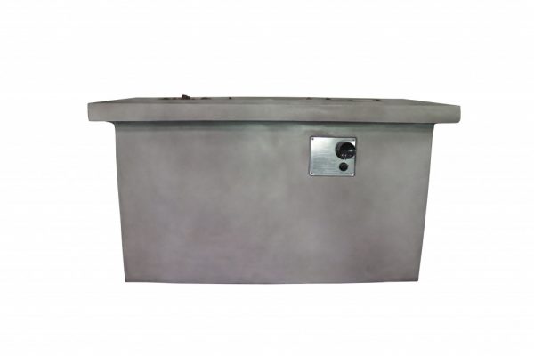 Rectangular Grey Cement Gas Fire Pit with Lava Rocks - Image 3