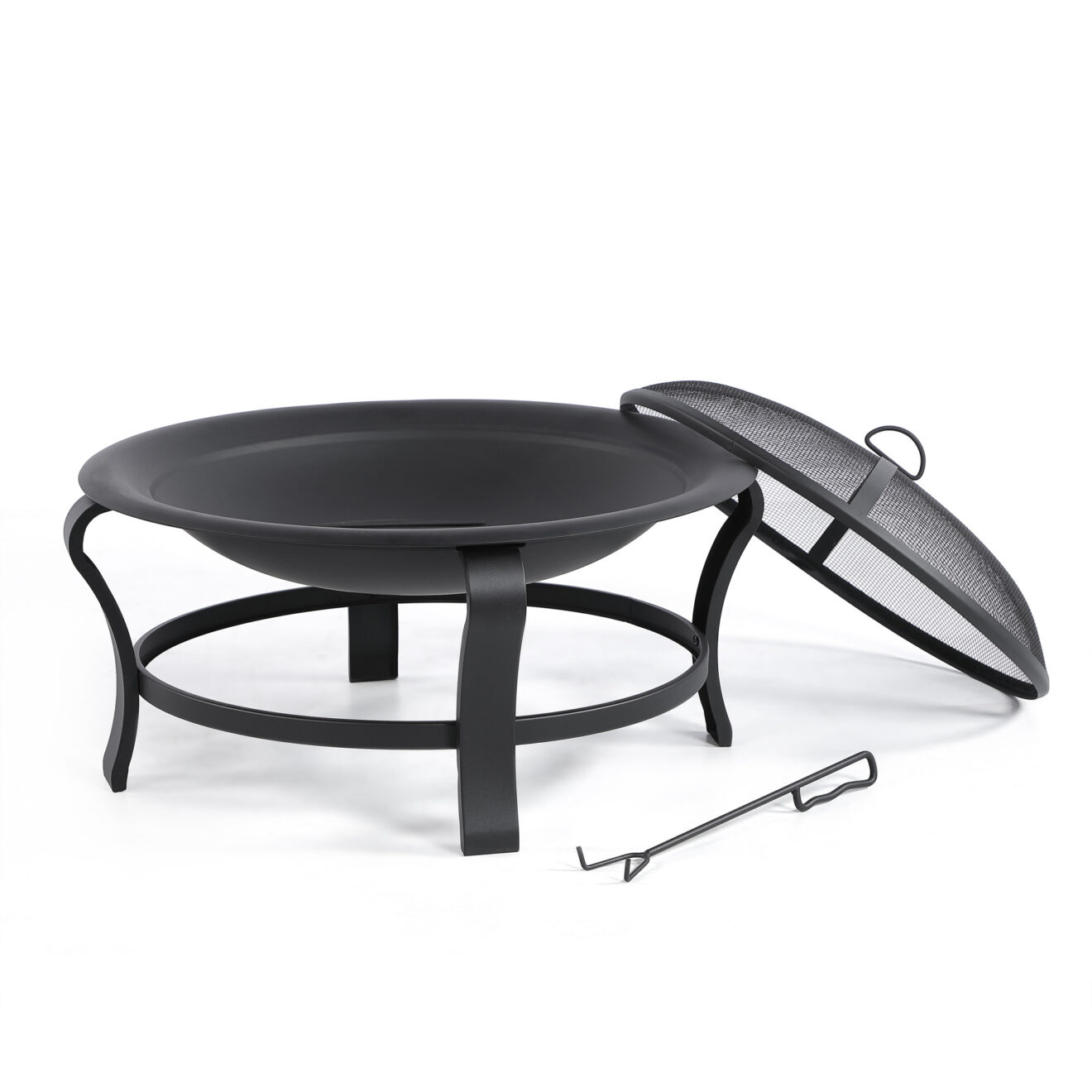 30" Black Round Steel Wood Burning Outdoor Fire Pit - Luxurious Dwelling - Your Luxury Home Product Experts