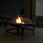 30" Black Round Steel Wood Burning Outdoor Fire Pit - Luxurious Dwelling - Your Luxury Home Product Experts