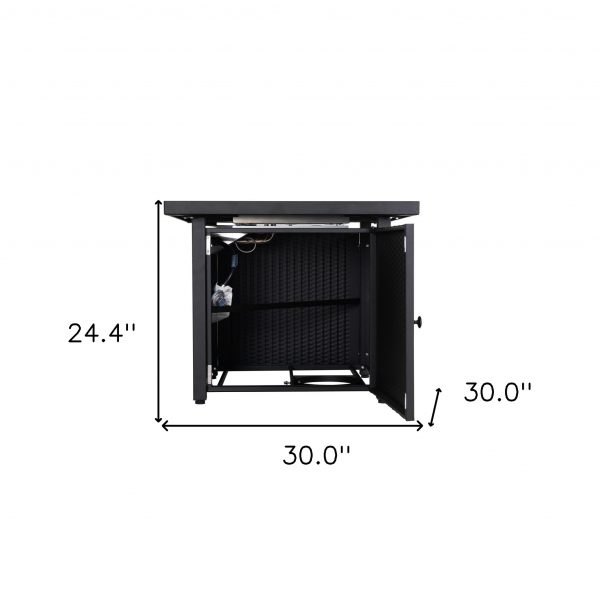 Black Steel Propane Square Fire Pit - Image 6