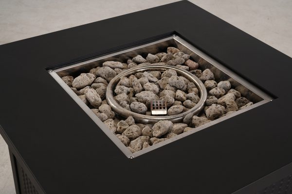 Black Steel Propane Square Fire Pit - Image 5
