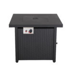 Black Steel Propane Square Fire Pit - Luxurious Dwelling - Your Luxury Home Product Experts