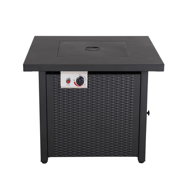 Black Steel Propane Square Fire Pit - Image 3
