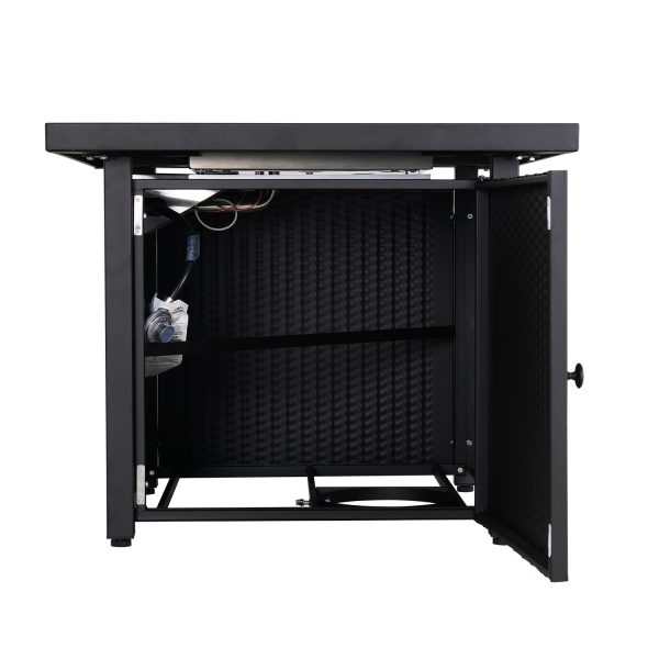Black Steel Propane Square Fire Pit - Image 2
