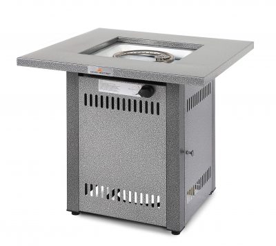 28" Silver Steel Propane Square Fire Pit Table
