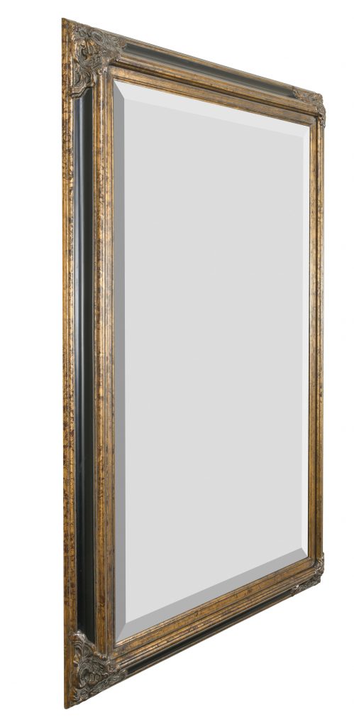 Mini Grand Victorian Mirror 24x36 Antique Gold with Black - Luxurious Dwelling - Your Luxury Home Product Experts