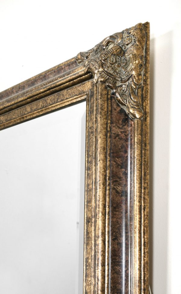 Mini Grand Victorian Mirror 24x36 Burl Marble Gold - Image 3