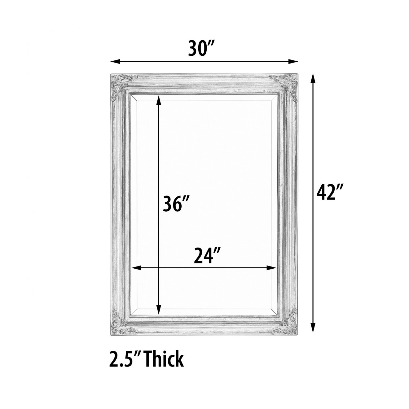 Mini Grand Victorian Mirror 24x36 Burl Marble Gold - Luxurious Dwelling - Your Luxury Home Product Experts