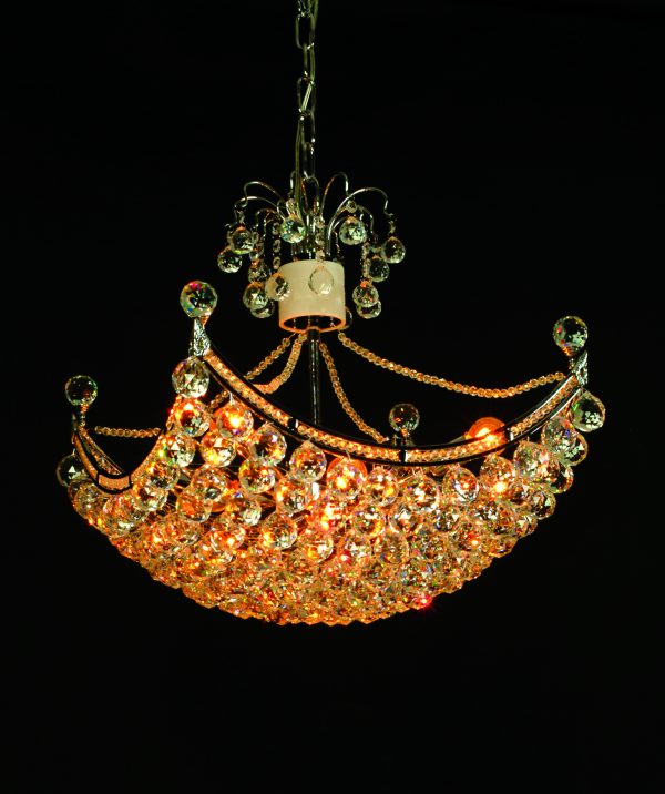Crystal Orb Basket Chandelier - Image 1