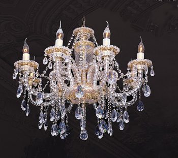 Fine Crystal and Gold Chandelier