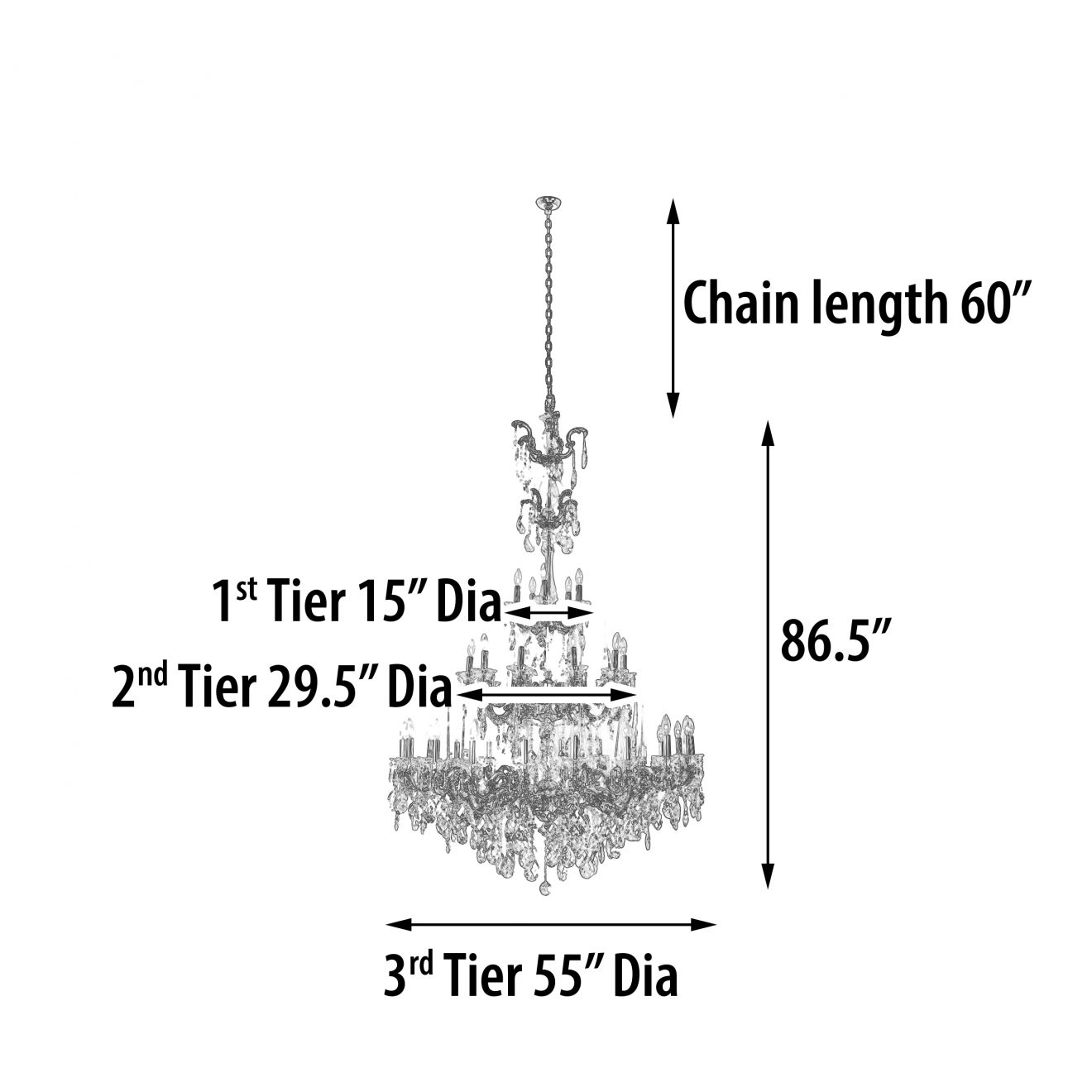 Riviera Grand Chandelier Gold - Luxurious Dwelling - Your Luxury Home Product Experts