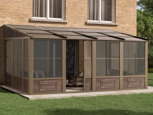 Gazebo Penguin – Florence 10×16 Wall Mounted Solarium with Metal Roof – All-Season Aluminum Patio Enclosure - Luxurious Dwelling - Your Luxury Home Product Experts