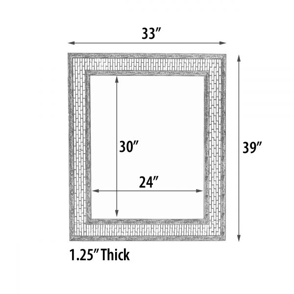Silver Facet Mirror - Image 4