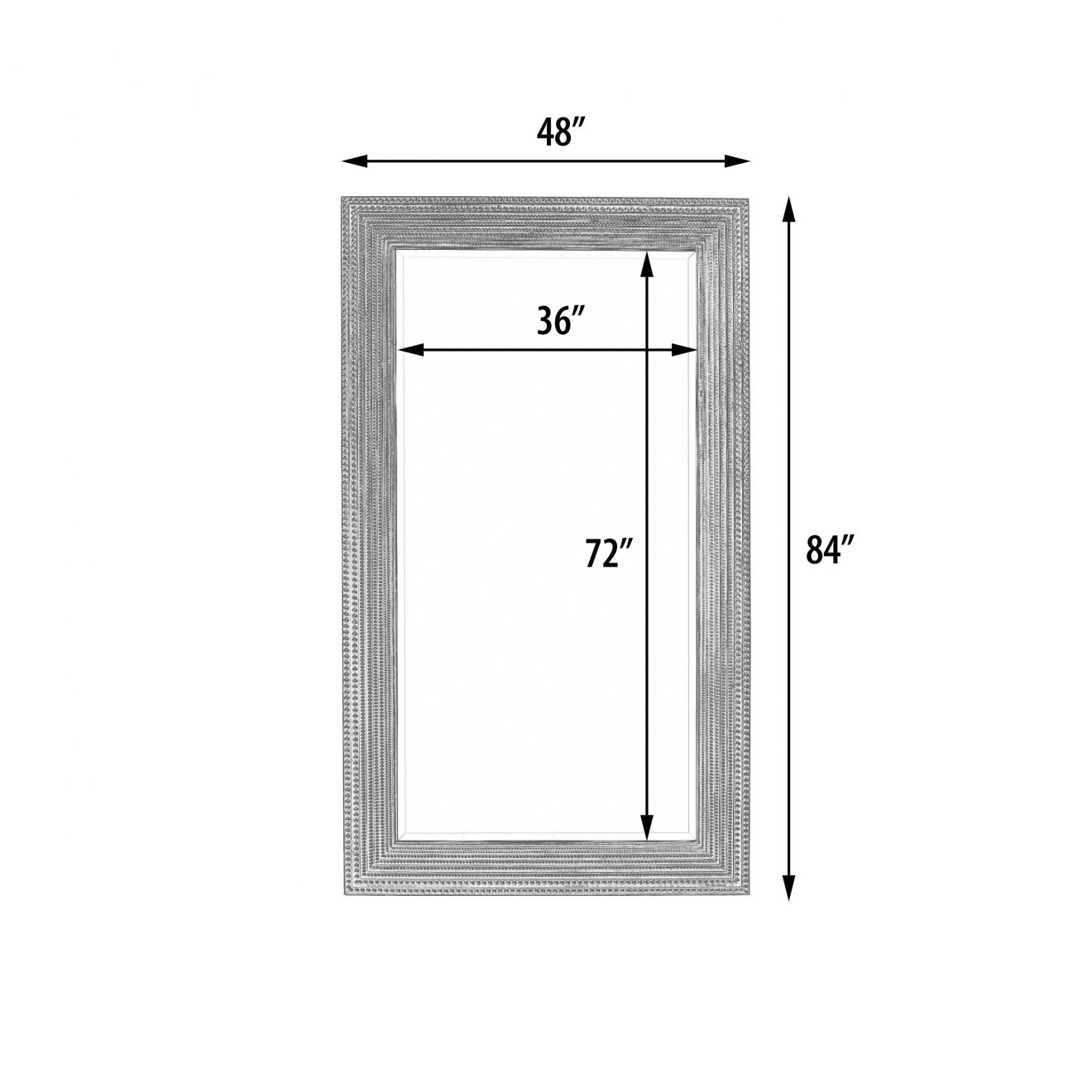 Beaded Mirror Silver - Luxurious Dwelling - Your Luxury Home Product Experts