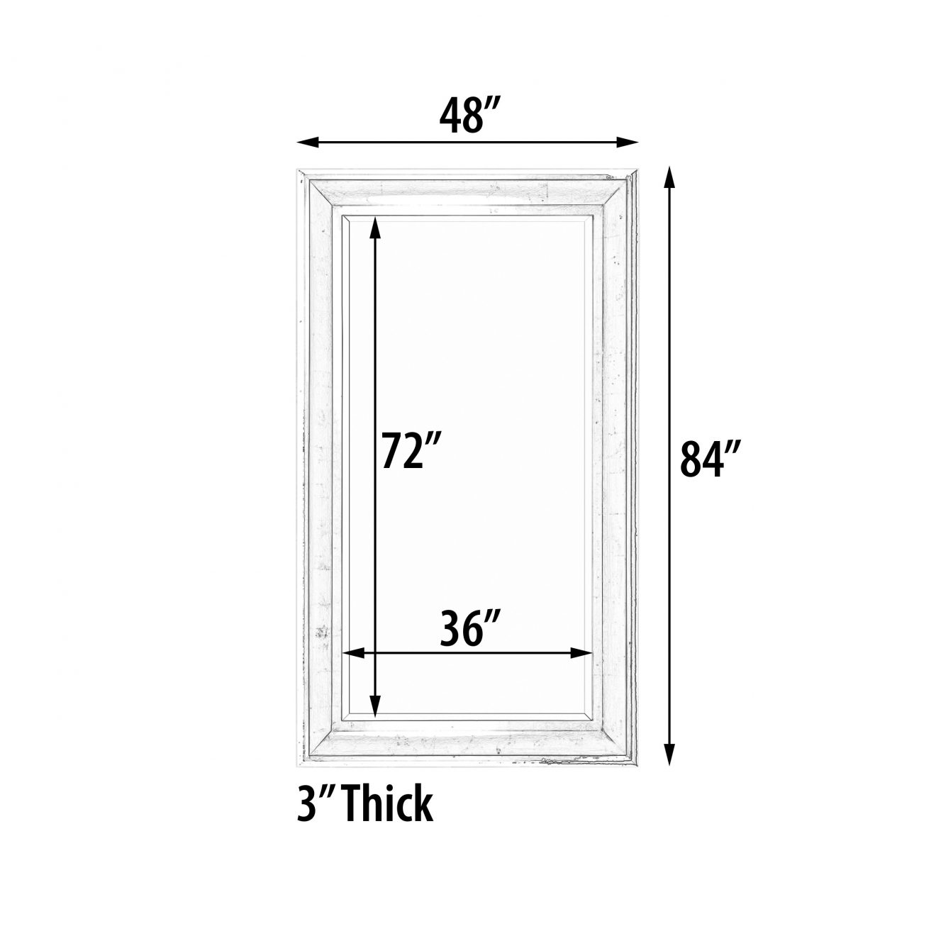 The Sterling Mirror 36X72 Silver with Champagne Wash - Luxurious Dwelling - Your Luxury Home Product Experts