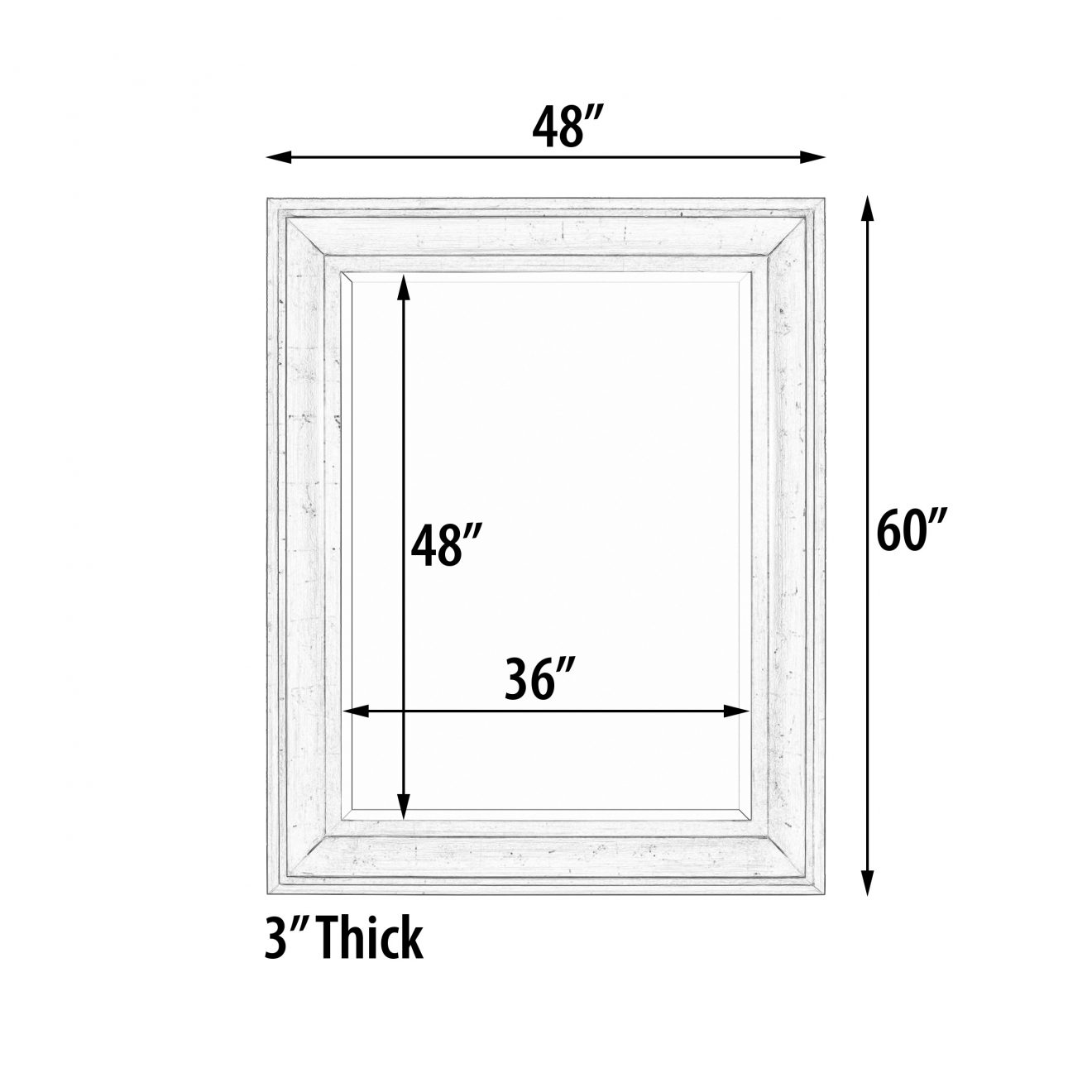 The Sterling Mirror 36X48 Silver with Champagne Wash - Luxurious Dwelling - Your Luxury Home Product Experts