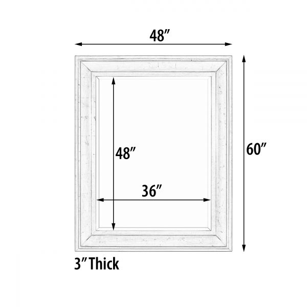 The Sterling Mirror 36X48 Silver with Champagne Wash - Image 4