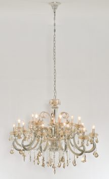 Hollywood Brush 18 light Silver Chandelier