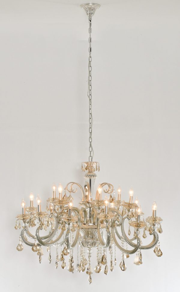 Hollywood Brush 18 light Silver Chandelier - Image 1