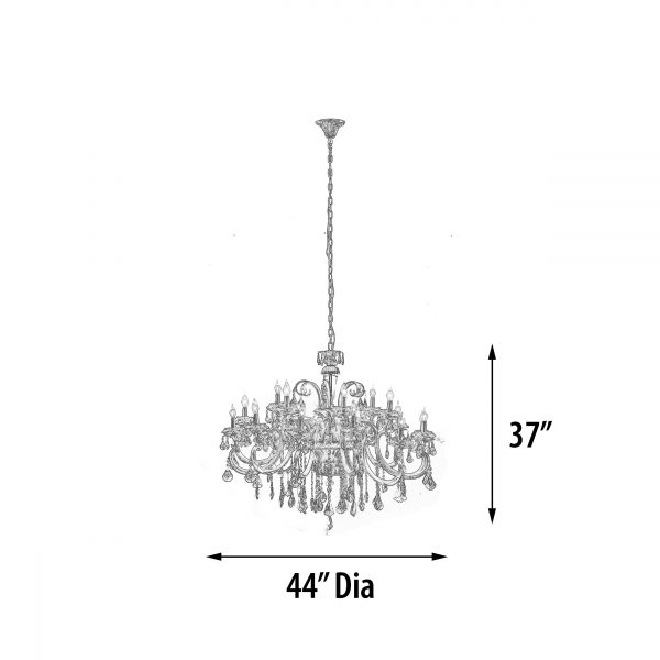 Hollywood Brush 18 light Silver Chandelier - Image 4