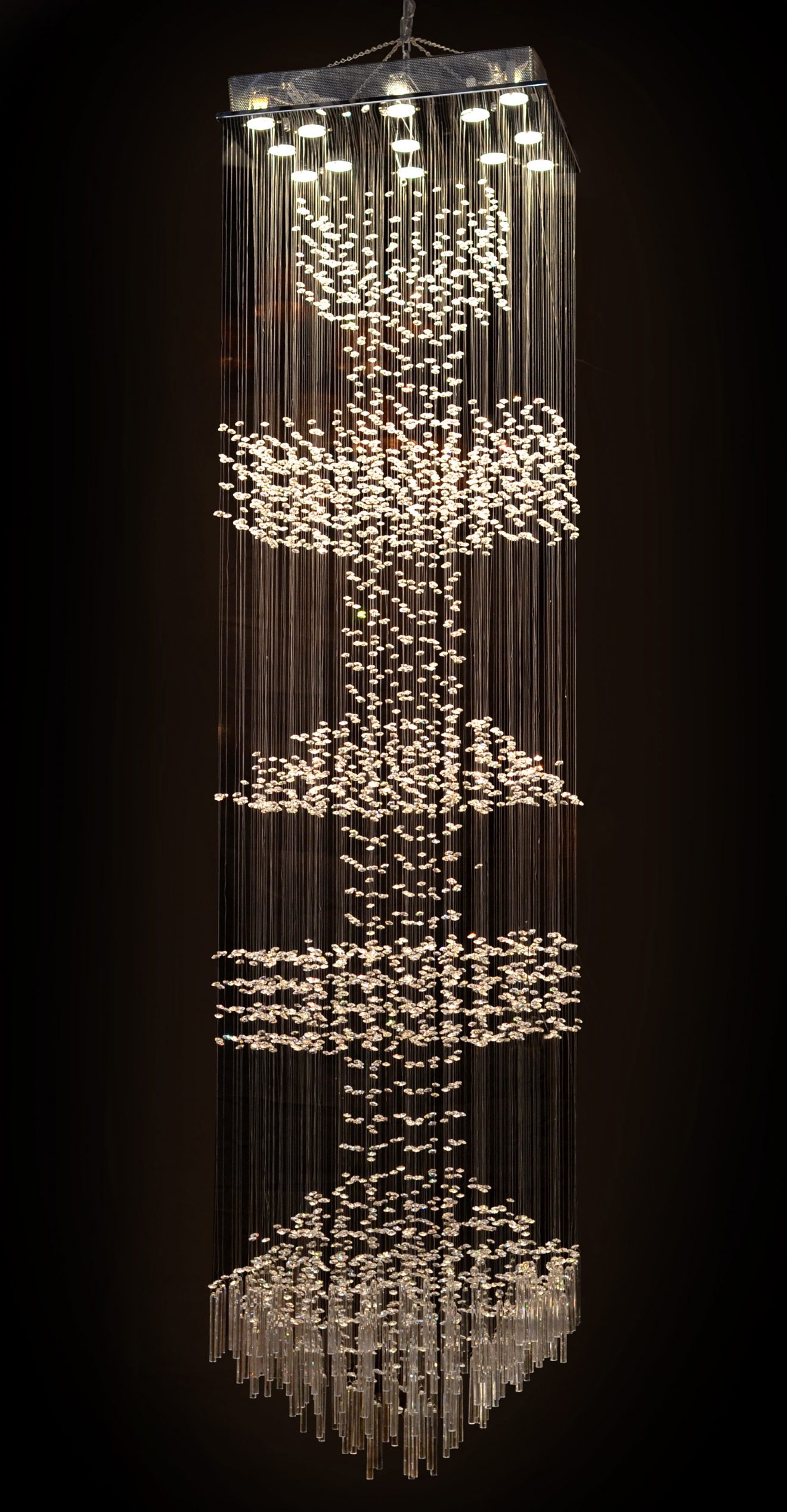 Grand Crystal Column Chandelier - Luxurious Dwelling - Your Luxury Home Product Experts