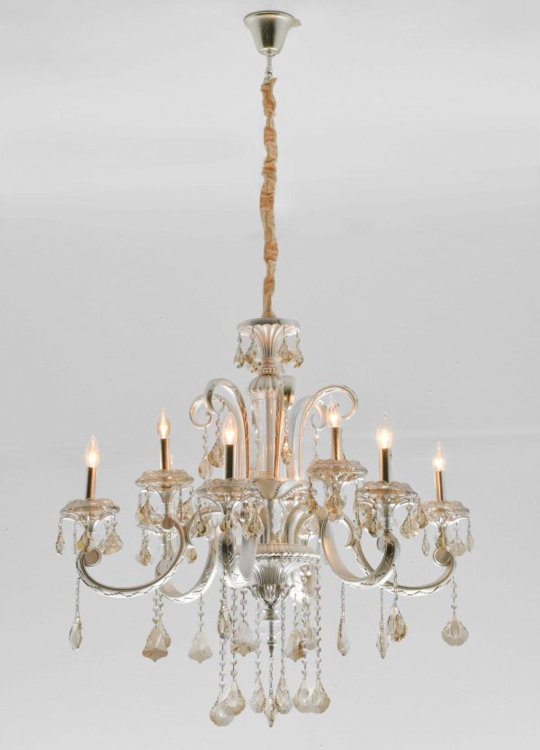 Hollywood Brush 9 light Silver Chandelier - Image 1