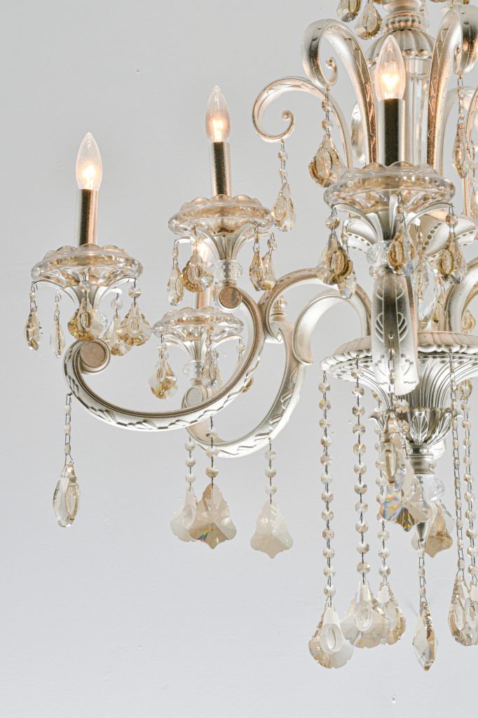 Hollywood Brush 9 light Silver Chandelier - Image 3