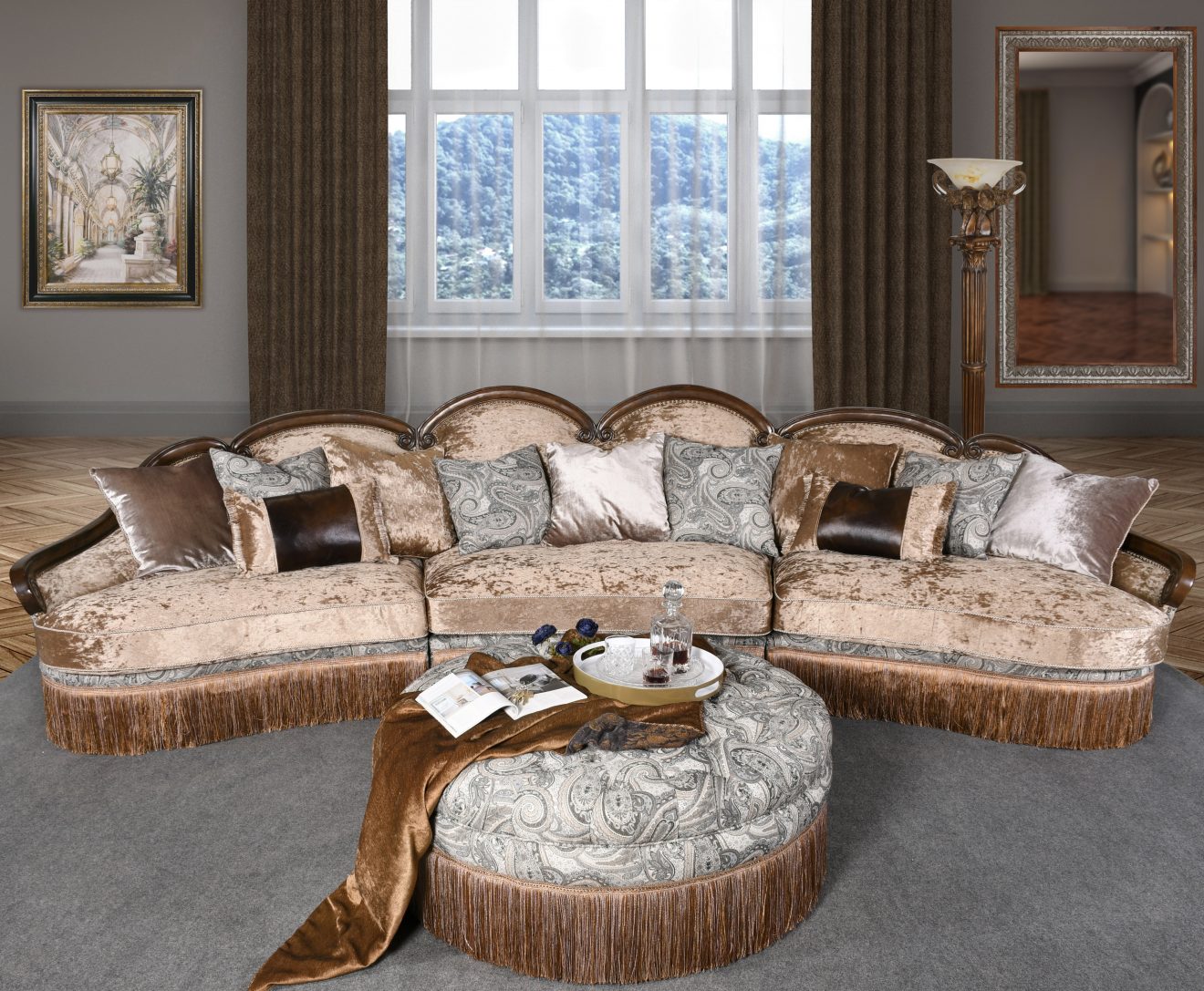 Hawthorne Sectional with Ottoman 4 Piece Set (KIT) - Luxurious Dwelling - Your Luxury Home Product Experts