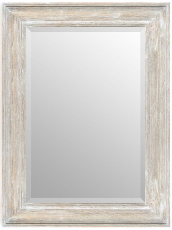 Misty Woods Mirror 24x36 Distressed White Wash - Image 1