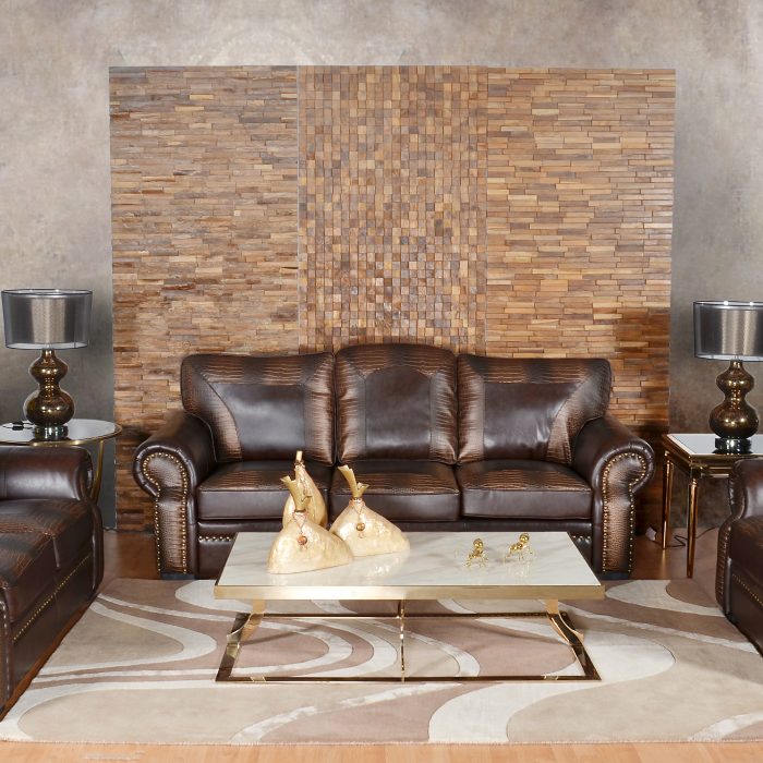 Botswana Brown Croc and Leather Large Sectional (KIT) - Luxurious Dwelling - Your Luxury Home Product Experts