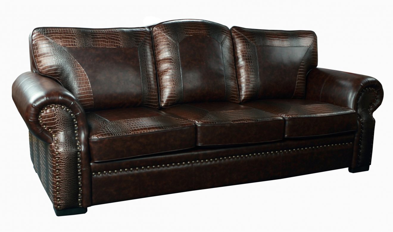 Botswana Croc and Micro Leather Sofa - Luxurious Dwelling - Your Luxury Home Product Experts