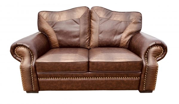 Botswana Croc and Micro Leather Loveseat - Image 1