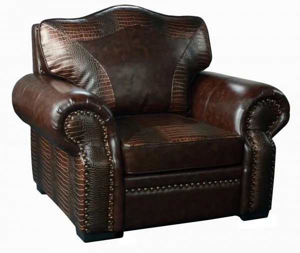 Botswana Croc and Micro Leather Chair - Image 1